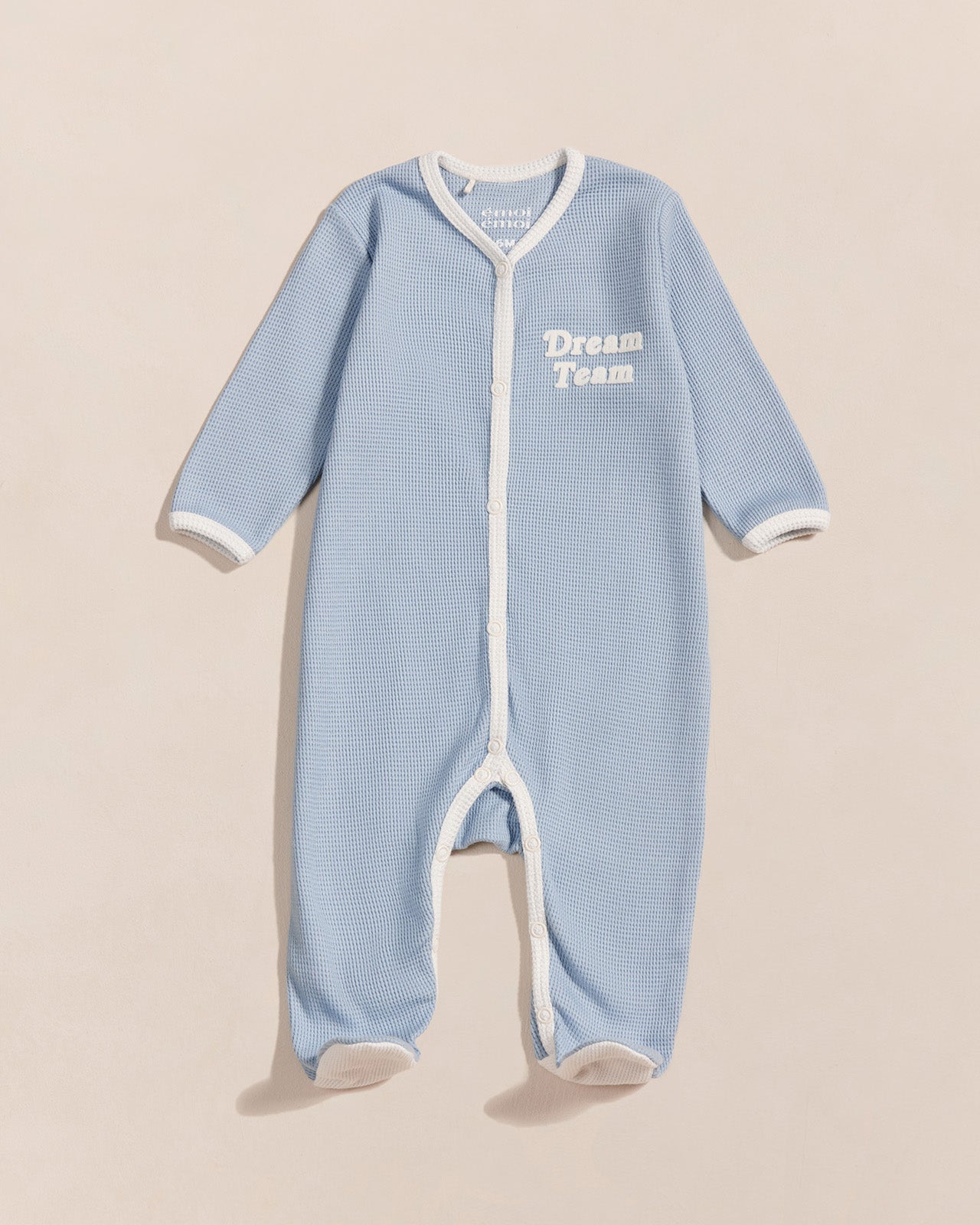 Le pyjama bébé Baby love en coton bio nid d'abeille - praliné