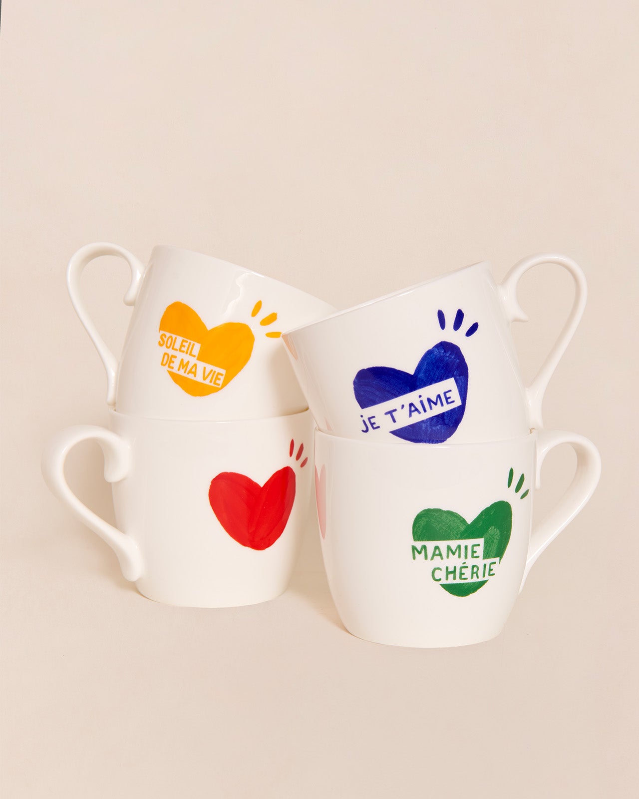 Sijihua Tasse à Café En Forme De Cœur Avec Inscription « Couple Love Mark » - Rouge - 150 Ml