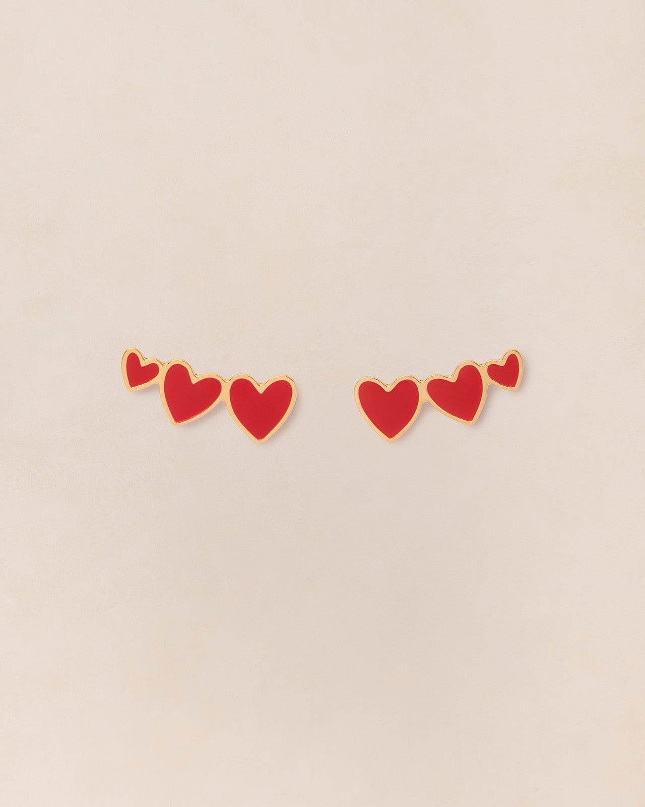 Les boucles d'oreilles Big Love - émail rouge et or fin 24 carats – émoi  émoi