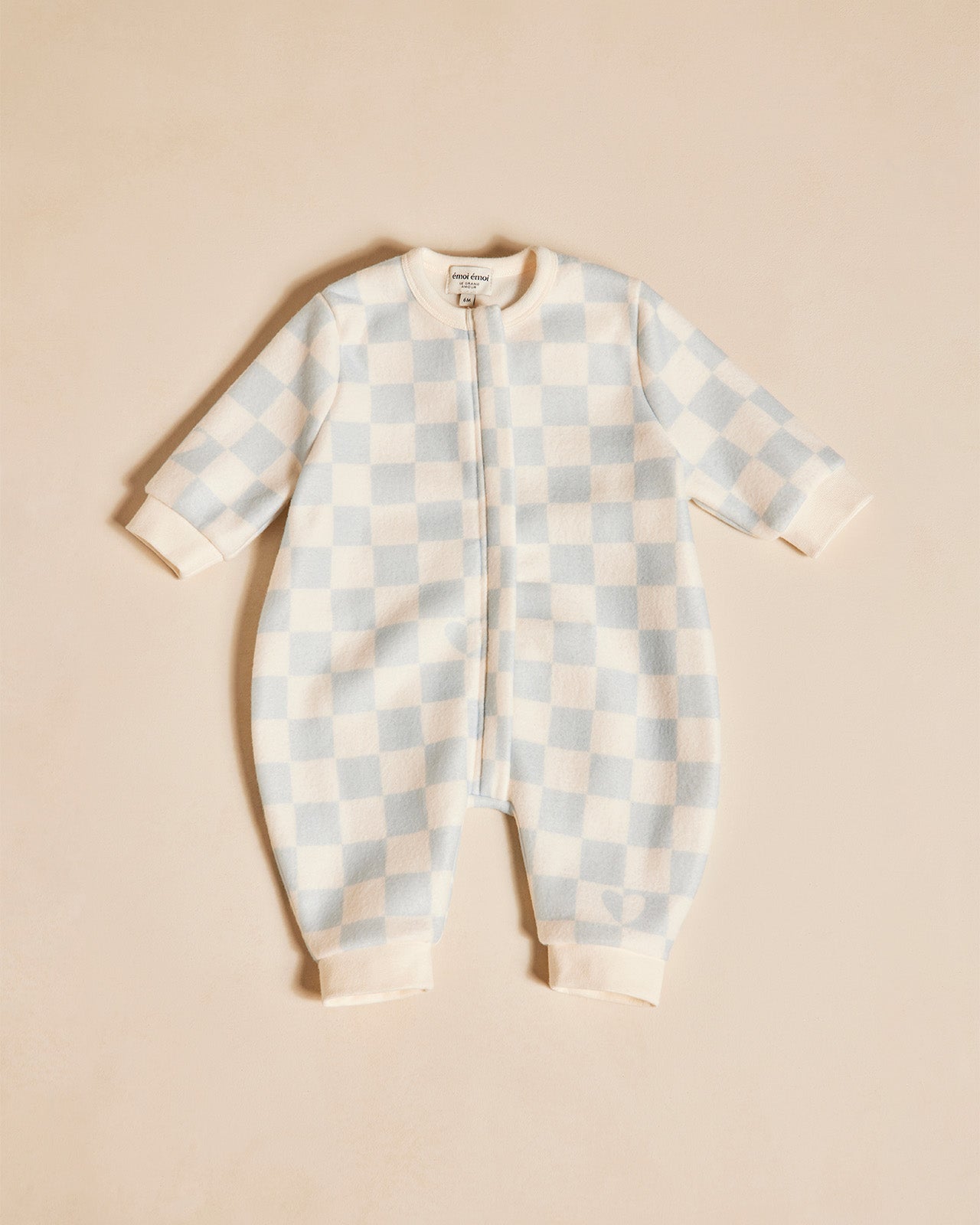 La mini combi Célestine en polaire recyclée - damier bleu et crème – émoi  émoi