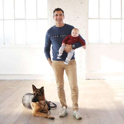 Patrick, comédien à succès et papa poule d’Arthur 18 ans, Paul 4 mois (et Jack, évidemment…)