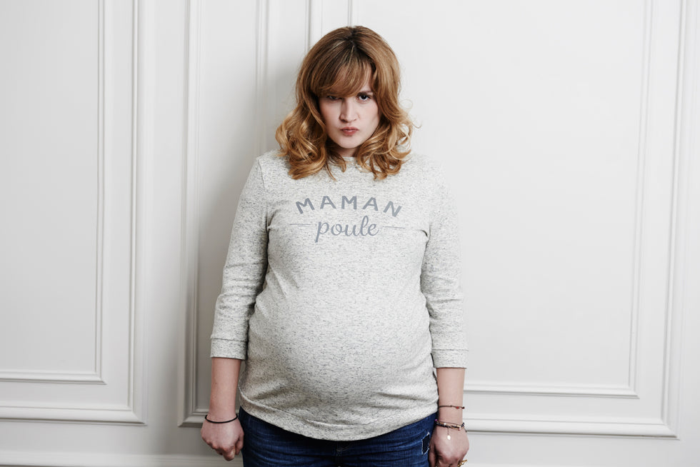 Antoinette, future maman poule, enceinte de neuf mois