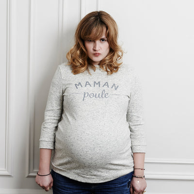 Antoinette, future maman poule, enceinte de neuf mois