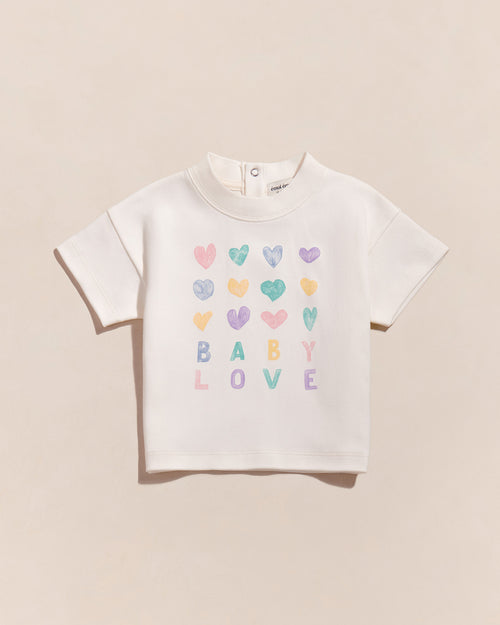 Le t-shirt Baby Love en coton bio - blanc - émoi émoi   - 1 