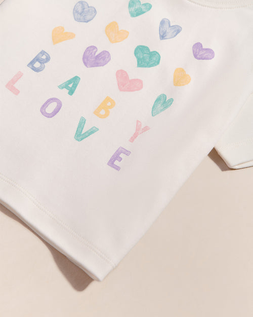 Le t-shirt Baby Love en coton bio - blanc - émoi émoi   - 2 