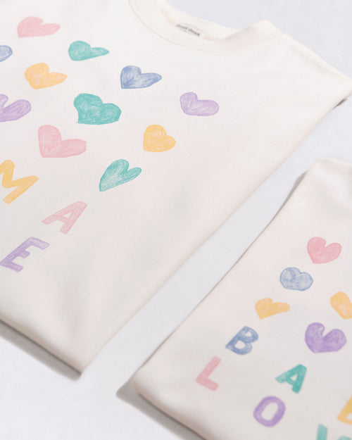 Le duo de t-shirts Mama love x Baby love en coton bio - blanc - émoi émoi   - 2 