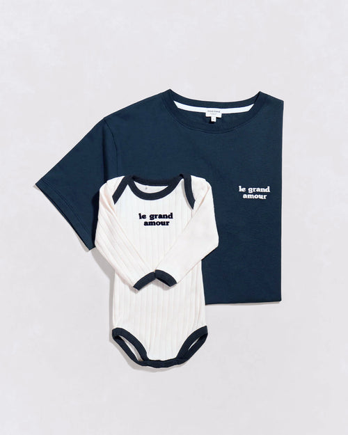Le t-shirt Le grand amour homme en coton bio - charbon - émoi émoi   - 4 