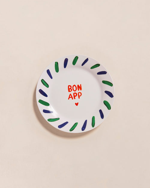 L'assiette Bon App en porcelaine - émoi émoi   - 1 