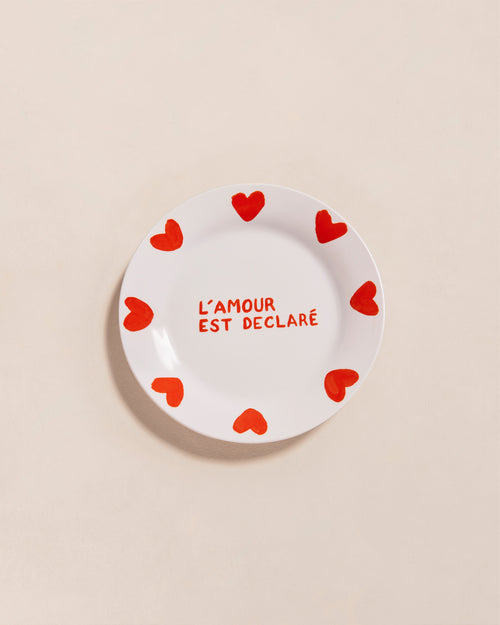 L'assiette L'amour est déclaré en porcelaine - émoi émoi   - 1 