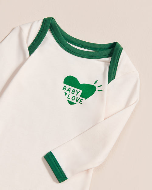 Le body coeur Baby love en coton bio - blanc - émoi émoi   - 2 