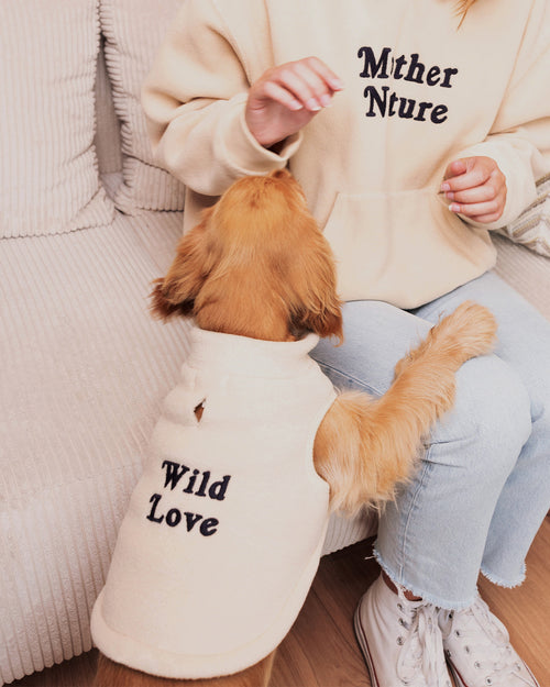 La veste pour chien Wild love en polaire recyclée - latte - émoi émoi   - 4 