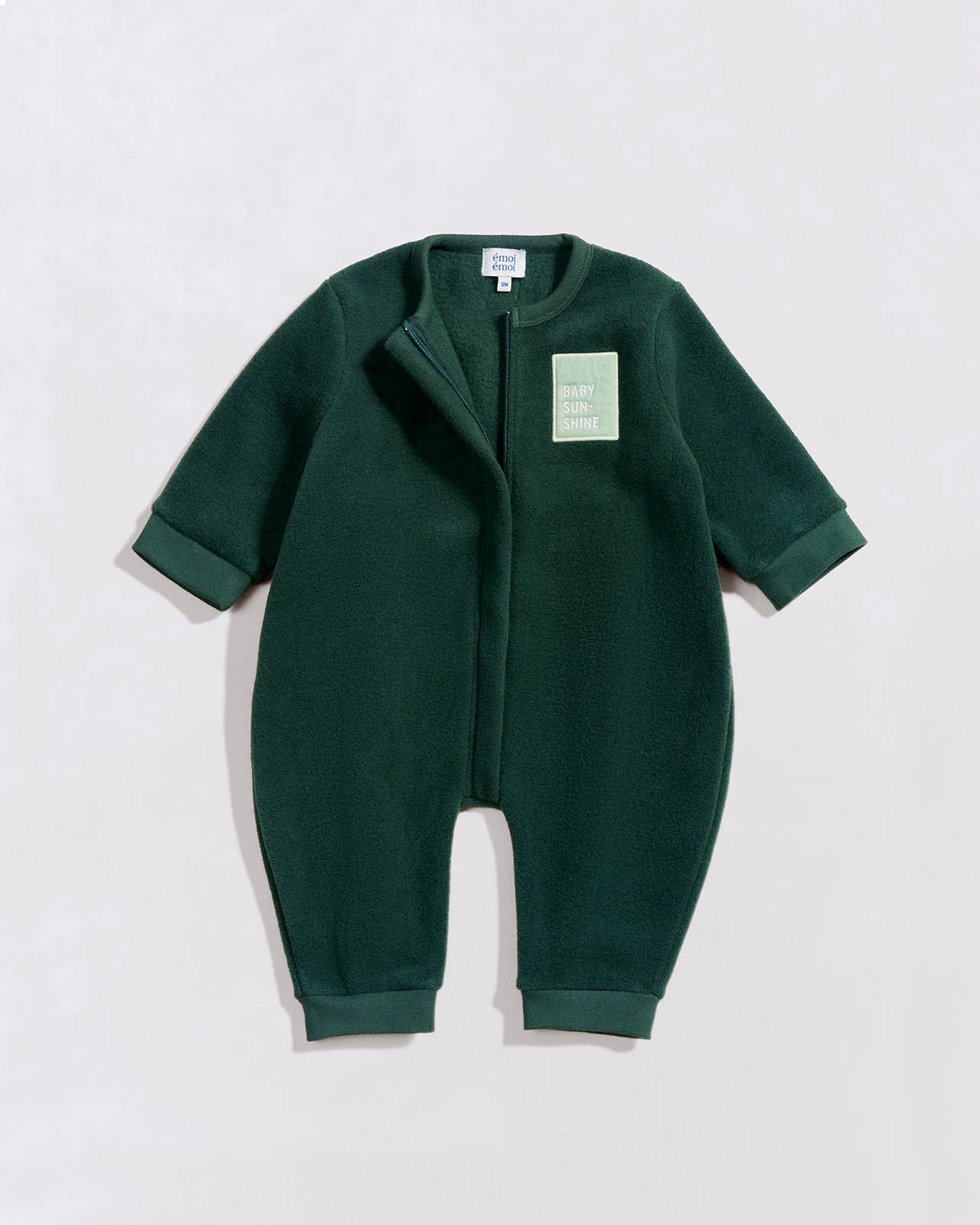 La combinaison Baby sunshine en polaire recyclée - vert nuit