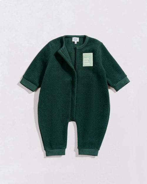 La combinaison Baby sunshine en polaire recyclée - vert nuit - émoi émoi   - 1 