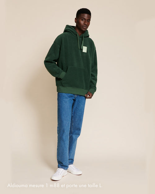 Le hoodie Wild dad en polaire recyclée - vert nuit - émoi émoi   - 2 