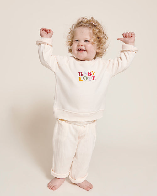 Le sweat Club Baby love en coton bio - crème - émoi émoi   - 1 