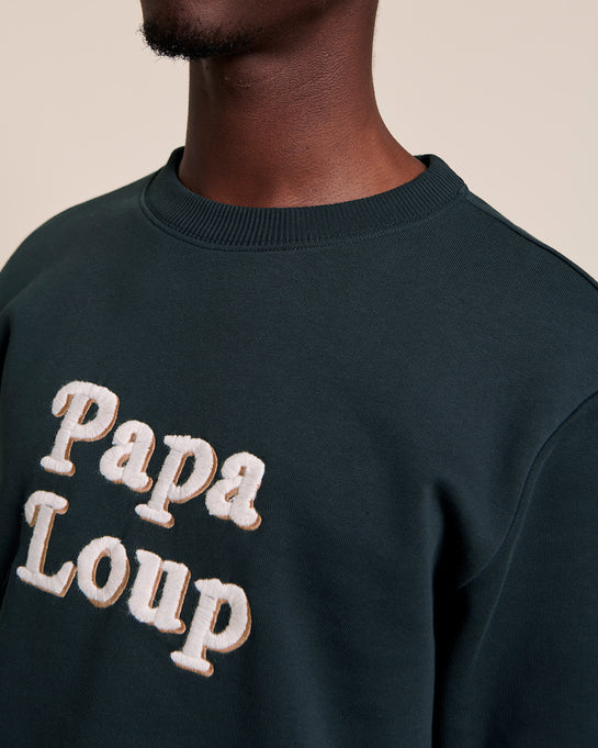 Le duo de sweats Papa loup Petit loup en coton bio charbon emoi emoi
