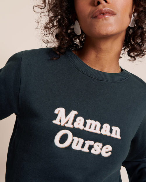 Le sweat Maman ourse en coton bio - charbon - émoi émoi   - 2 