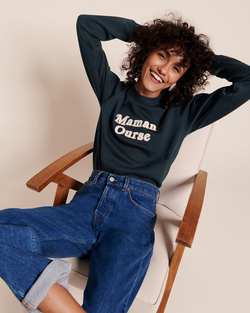 Le sweat Maman ourse en coton bio - charbon - émoi émoi   - 1 