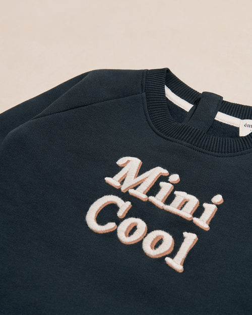 Le sweat Mini cool en coton bio - charbon - émoi émoi   - 2 