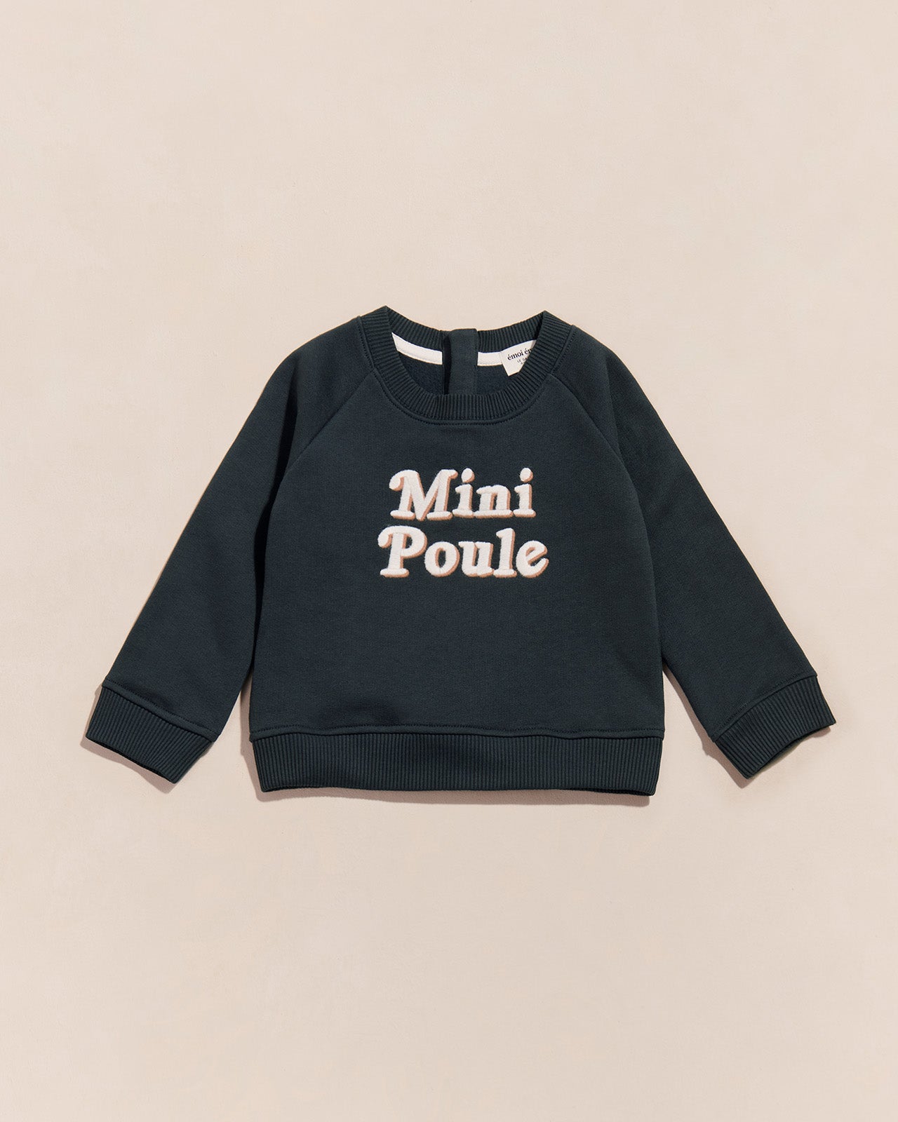 Le sweat Mini poule en coton bio - charbon