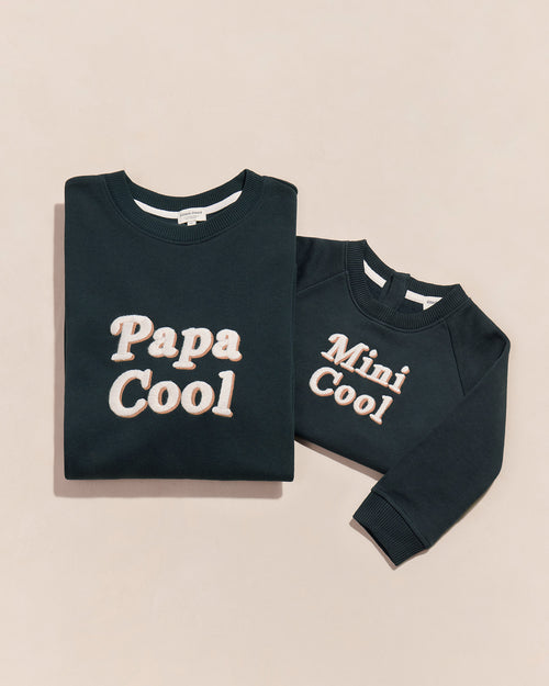 Le duo de sweats Papa cool / Mini cool en coton bio - charbon - émoi émoi   - 1 