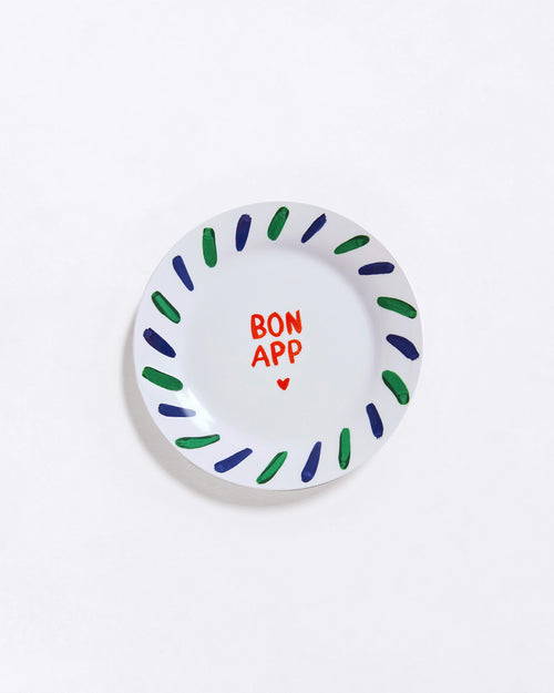 L'assiette Bon App en porcelaine - émoi émoi   - 1 