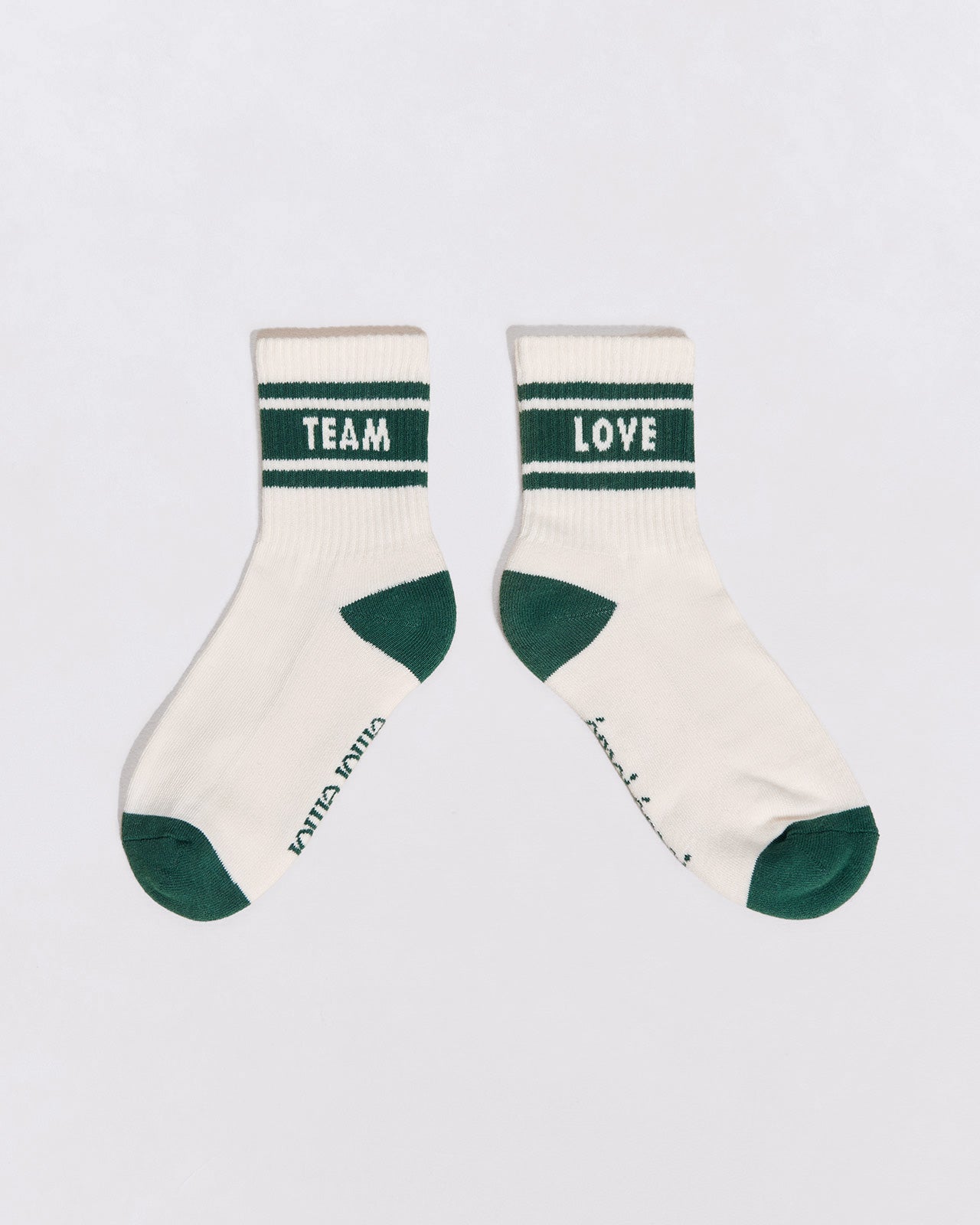 Les chaussettes Love team - crème