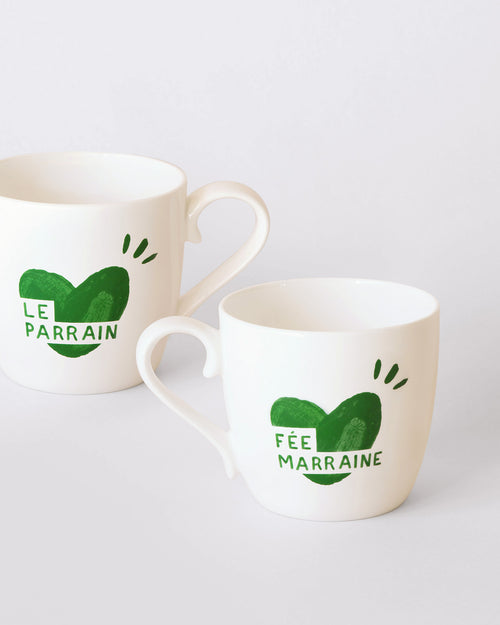 Le mug coeur Fée marraine - vert sapin - émoi émoi   - 1 