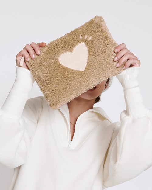 La pochette Cœur en moumoute - beige - émoi émoi   - 2 