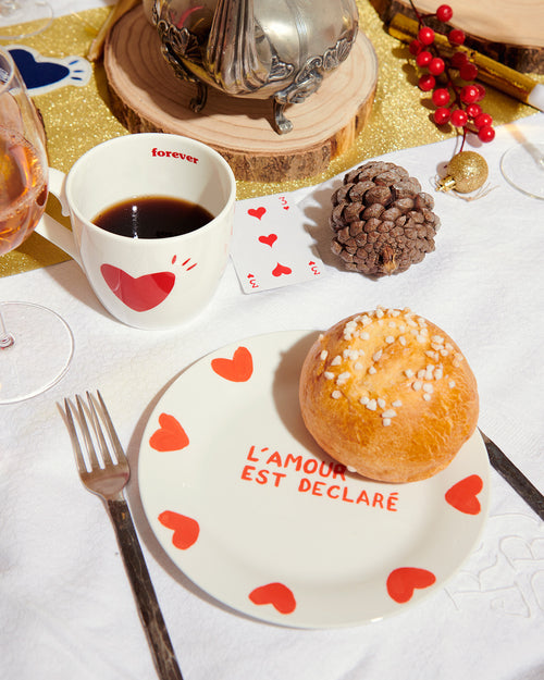 L'assiette L'amour est déclaré en porcelaine - émoi émoi   - 2 