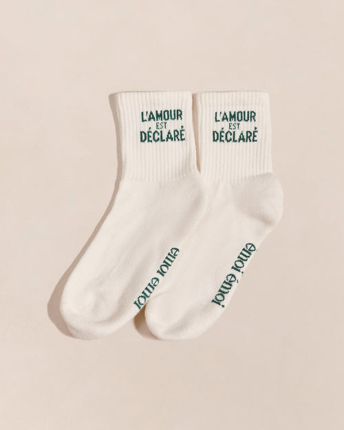 Les chaussettes L'amour est déclaré - crème - émoi émoi   - 1 