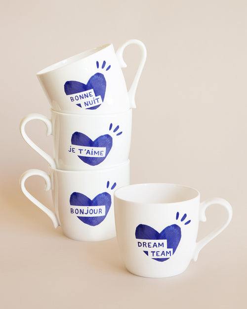 Le mug cœur Dream team - bleu - émoi émoi   - 2 