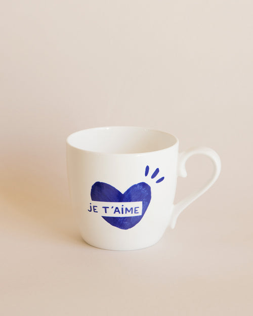 Le mug cœur Je t'aime - bleu - émoi émoi   - 1 