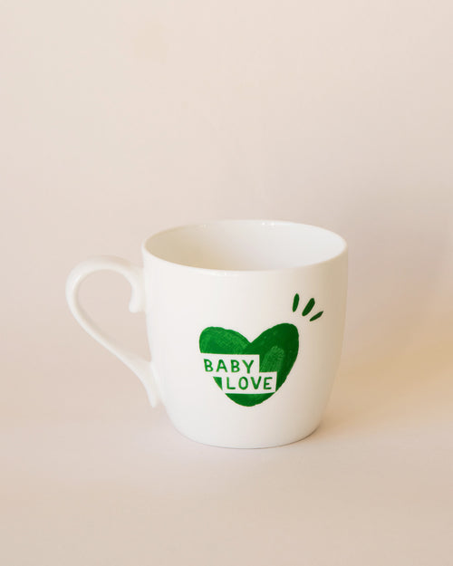 Le mug coeur Baby love - vert sapin - émoi émoi   - 1 