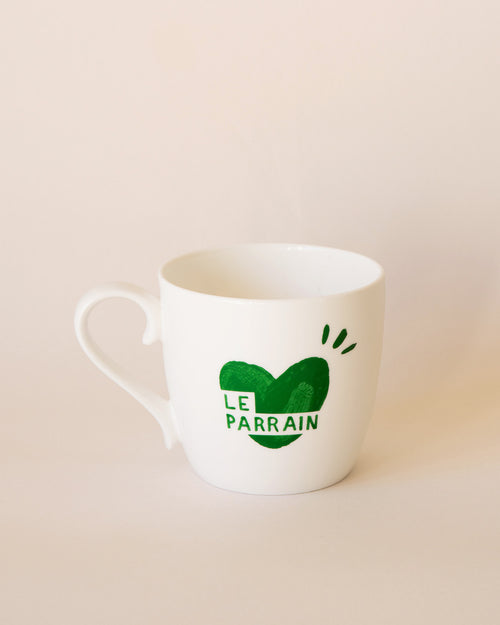 Le mug coeur Le parrain - vert sapin - émoi émoi   - 1 