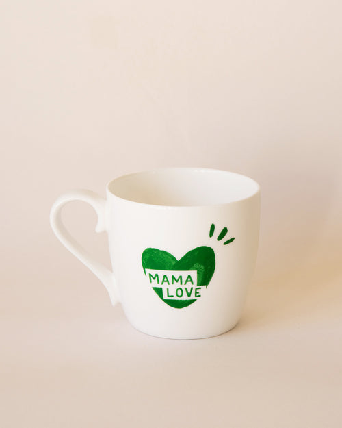 Le mug coeur Mama love - vert sapin - émoi émoi   - 1 