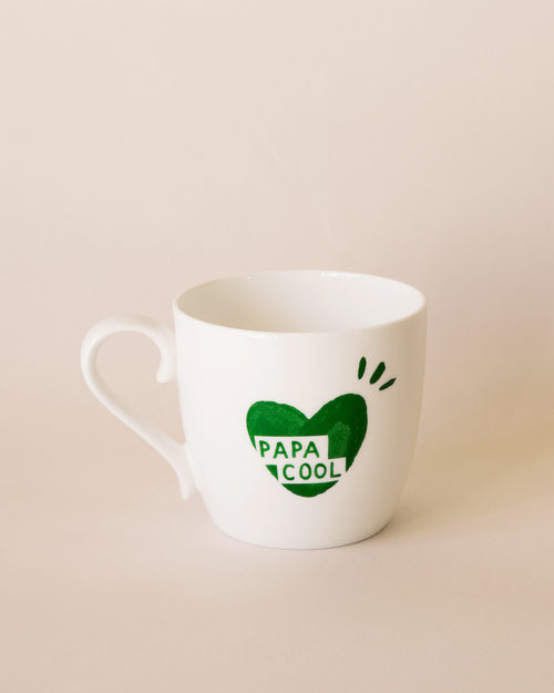 Le mug coeur Papa cool - vert sapin - émoi émoi   - 1 