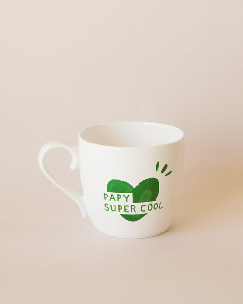 Le mug coeur Papy super cool - vert sapin - émoi émoi   - 1 