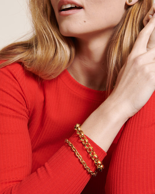Le bracelet maillons XL doré à l'or fin 24 carats - 18cm – émoi émoi