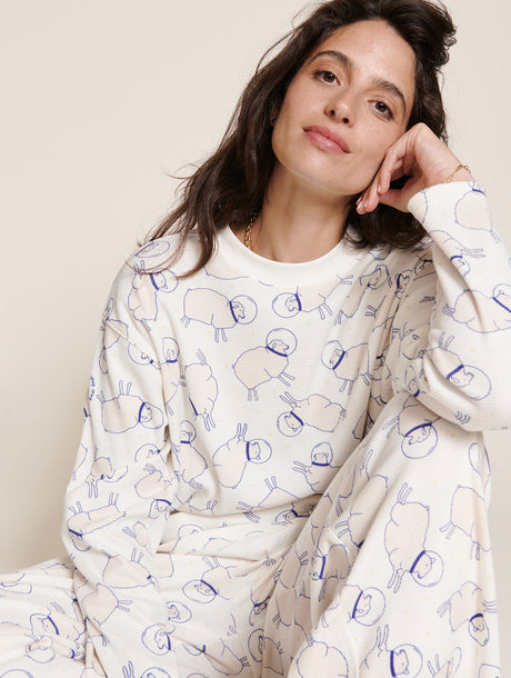 Pyjama coton bio enfant - bleu avec motifs Espace