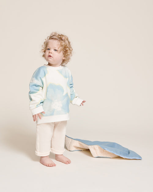 Le sweat Sammy en coton bio - Anémones des neiges - émoi émoi   - 1 