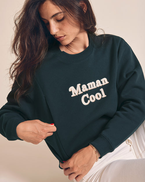 Le sweat d'allaitement Maman Cool femme en coton bio - charbon - émoi émoi   - 1 