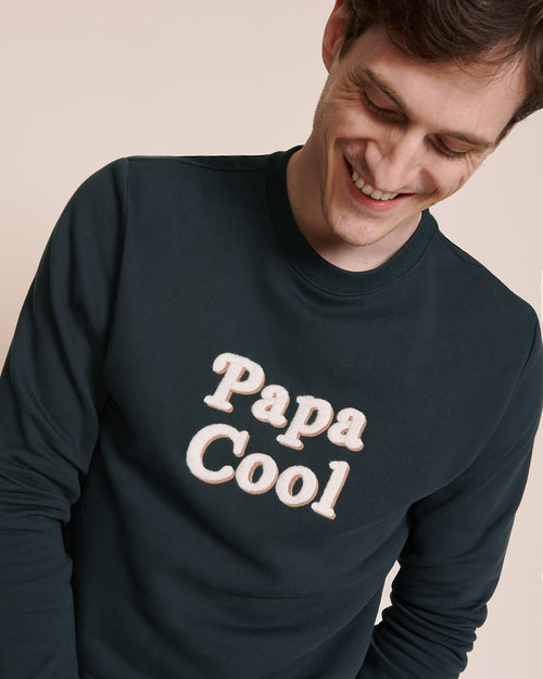 Le sweat Papa cool en coton bio - charbon - émoi émoi   - 2 