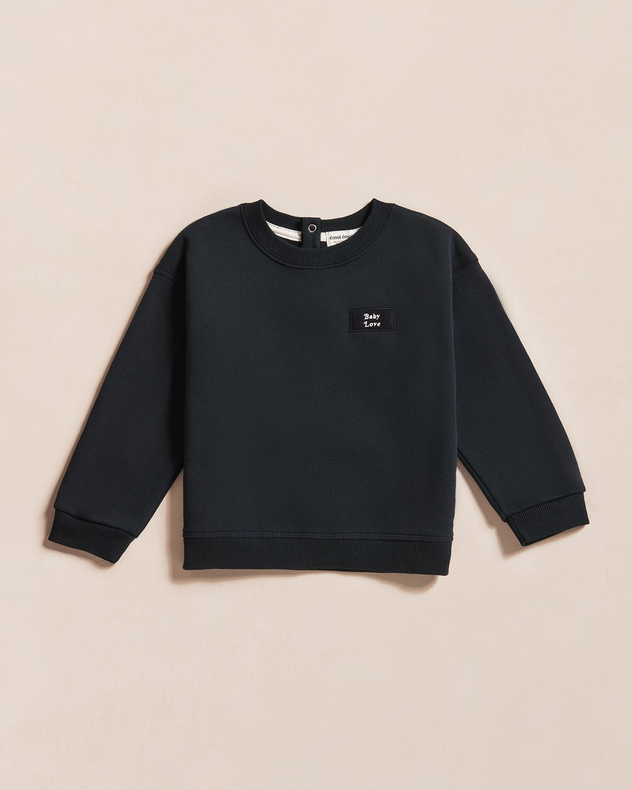 Le sweat mini patch Baby love en coton bio - charbon