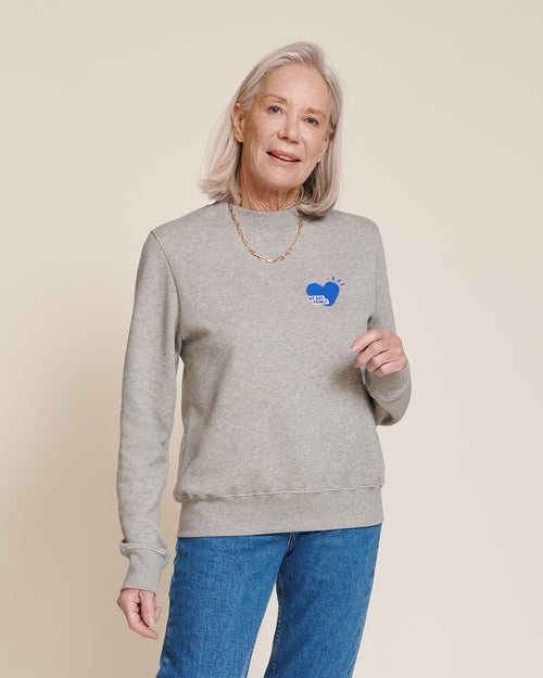 Le sweat We are family femme en coton bio - gris chiné - émoi émoi   - 2 