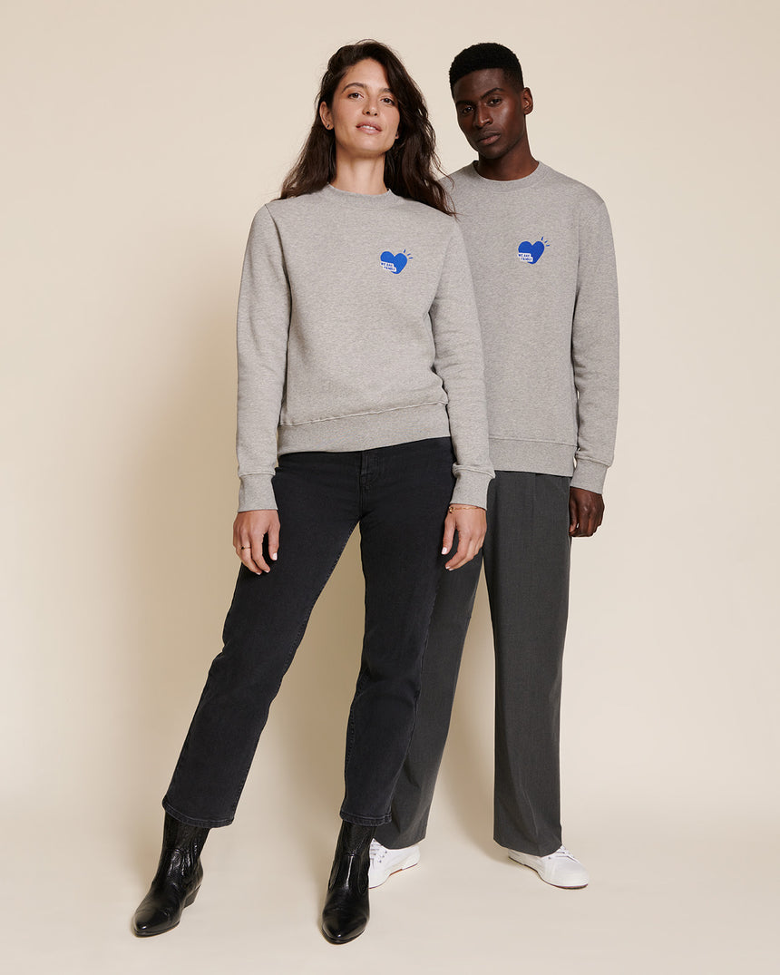 Sweat Femme Hush Manches Longues En Coton Bio, Gris Délavé, Coupe Oversize, Avec Petit Défaut