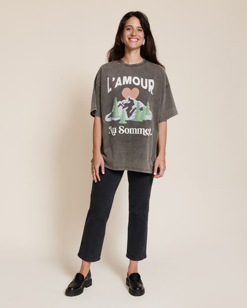 Le t-shirt L'amour au sommet unisexe - gris - émoi émoi   - 1 