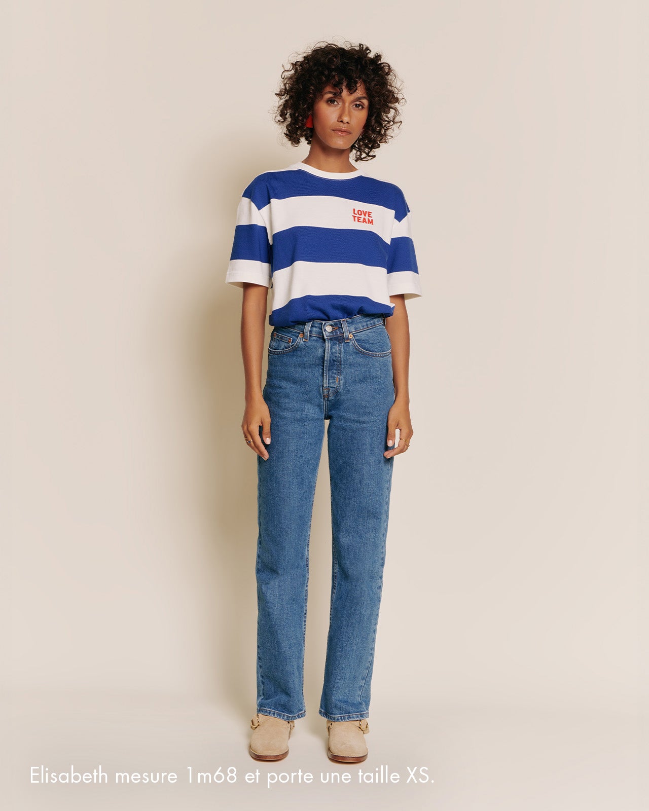 La marinière unisexe Love team en coton bio - bleu