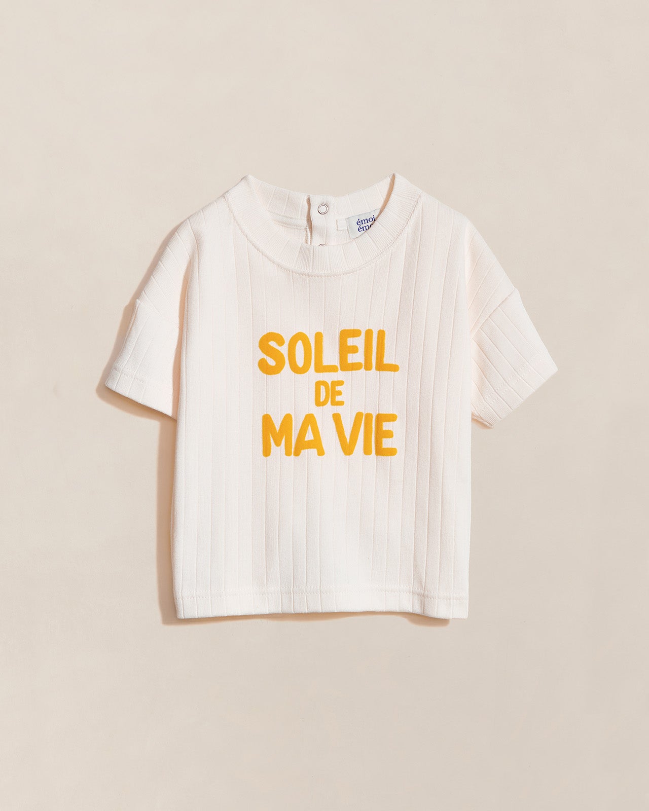 Le t-shirt Soleil de ma vie enfant en coton bio - crème