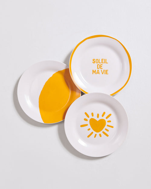 L'assiette Soleil de ma vie en porcelaine - 19 cm - émoi émoi   - 4 